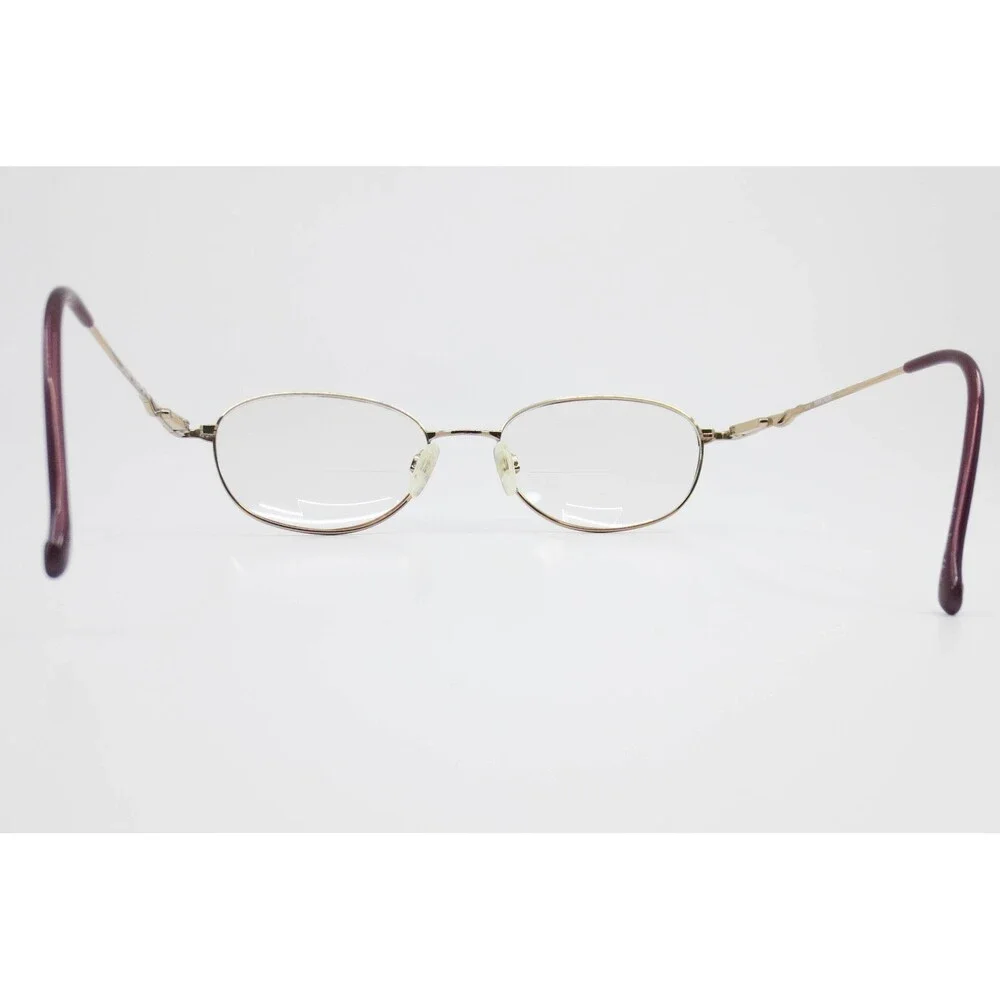 Marchon Tres Jolie 31 Eyeglasses Wine Gold Oval Frames Filigree Temples 140mm